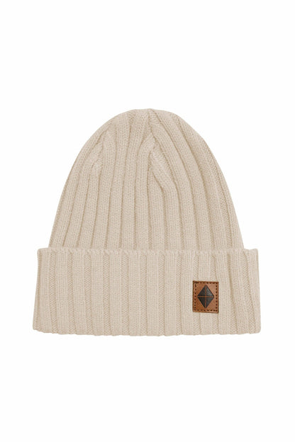 Chunky Knit Ribbed Beanie in Almond | Kyte Baby