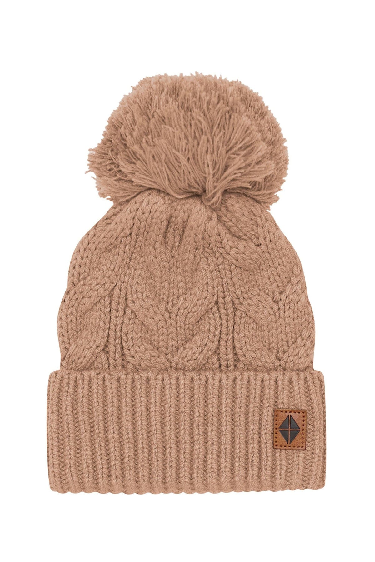 Chunky Cable Knit Beanie in Latte | Kyte Baby