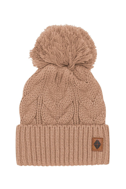 Chunky Cable Knit Beanie in Latte | Kyte Baby