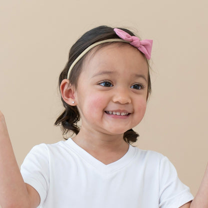 Tiny Nylon Bow in Apple Blossom | Kyte Baby
