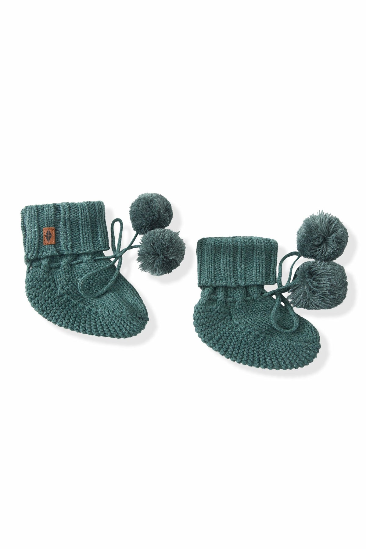 Knit Booties in Pine | Kyte Baby