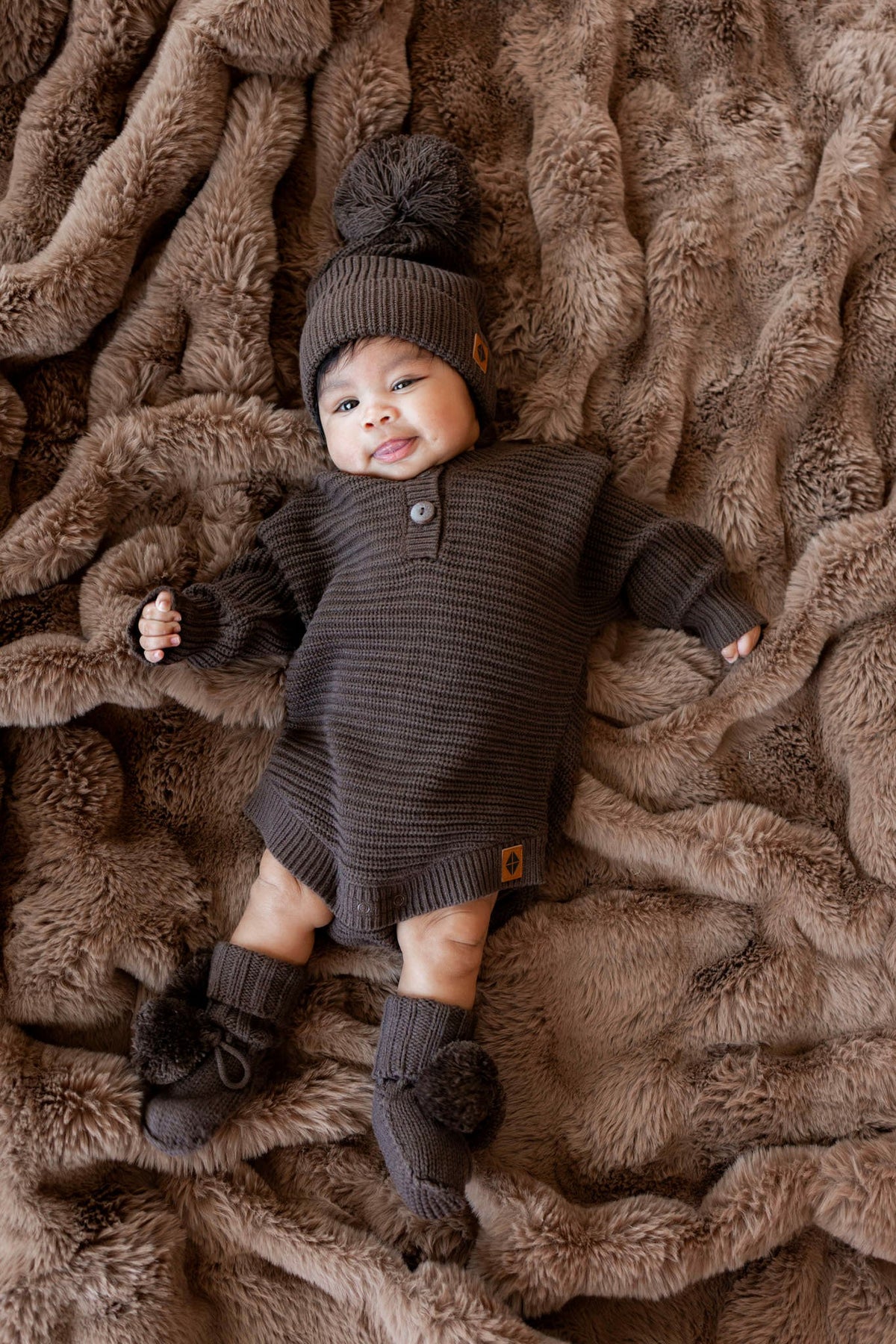 Knit Booties in Espresso | Kyte Baby