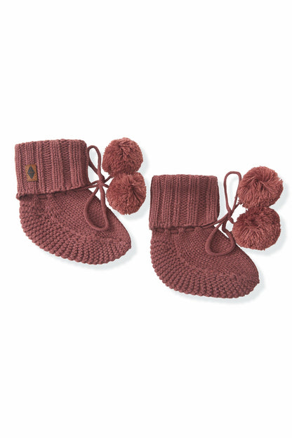 Knit Booties in Ember | Kyte Baby