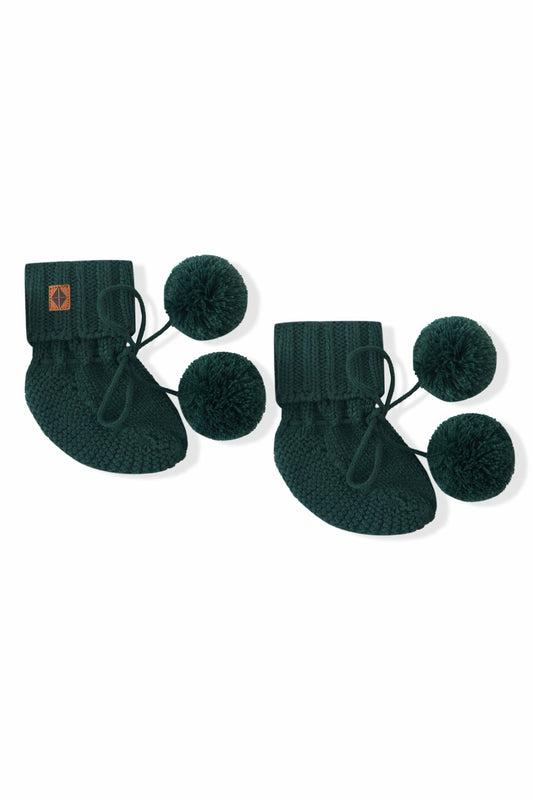 Knit Booties in Cypress | Kyte Baby