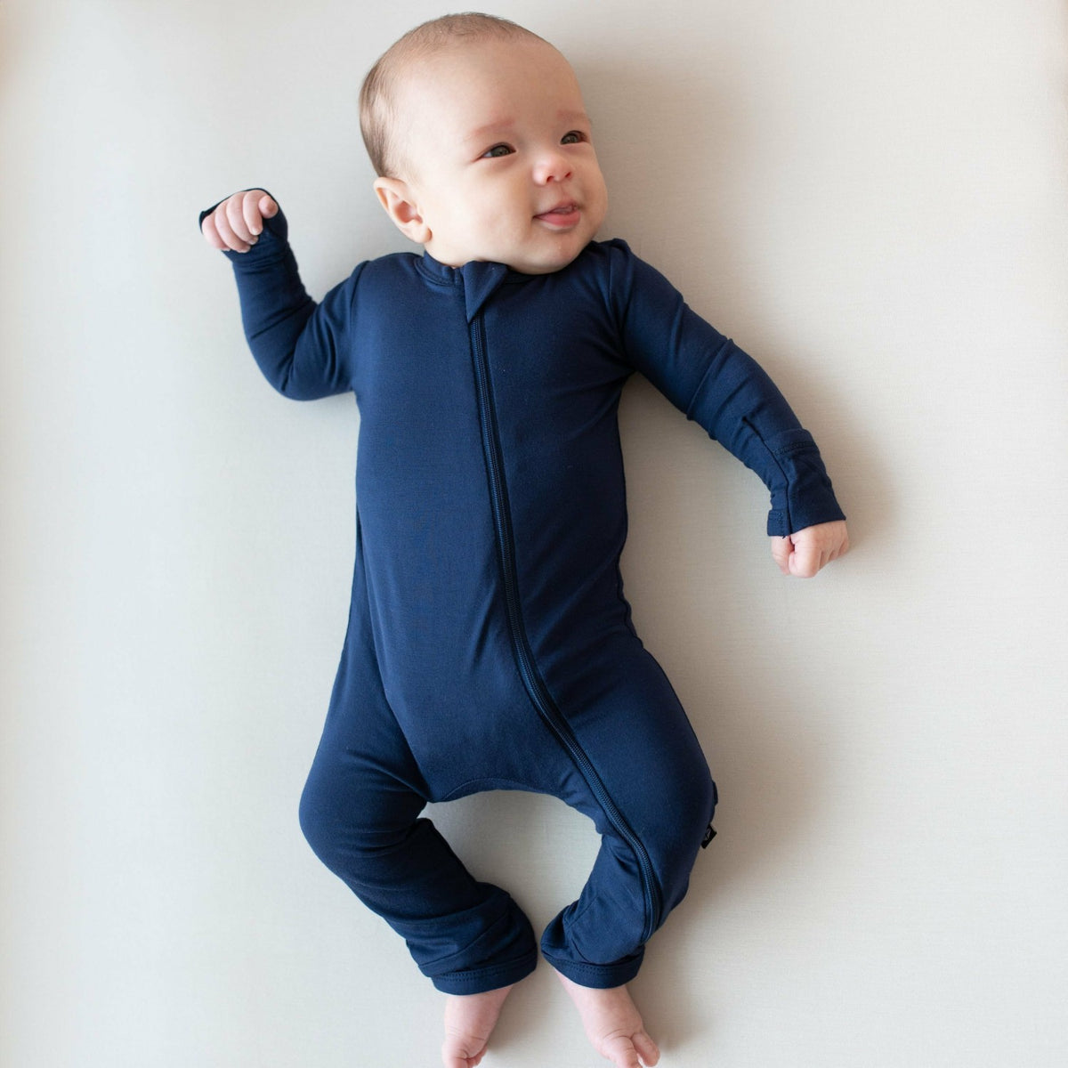 Zippered Romper in Navy | Kyte Baby