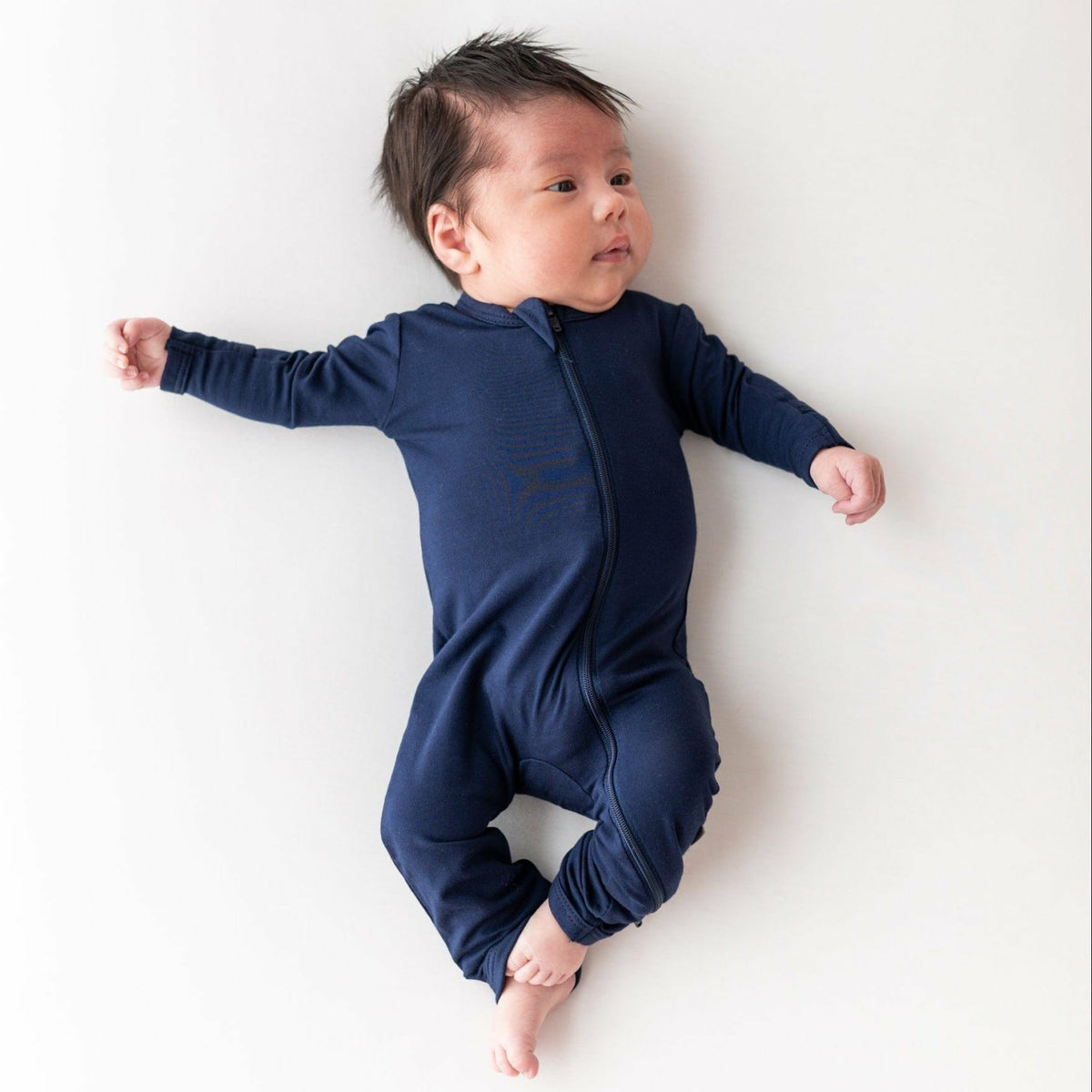 Zippered Romper in Navy | Kyte Baby