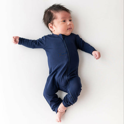 Zippered Romper in Navy | Kyte Baby