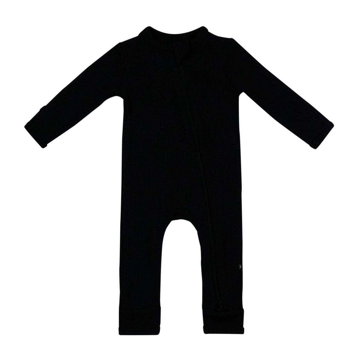Ribbed Zipper Romper in Midnight | Kyte Baby