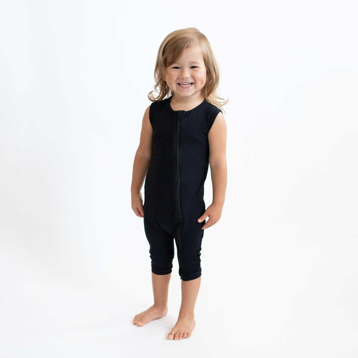 Zippered Sleeveless Romper Midnight | Kyte Baby