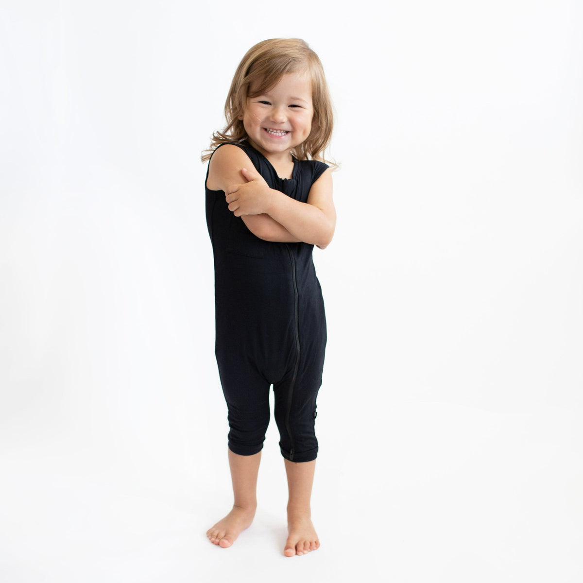 Zippered Sleeveless Romper Midnight | Kyte Baby