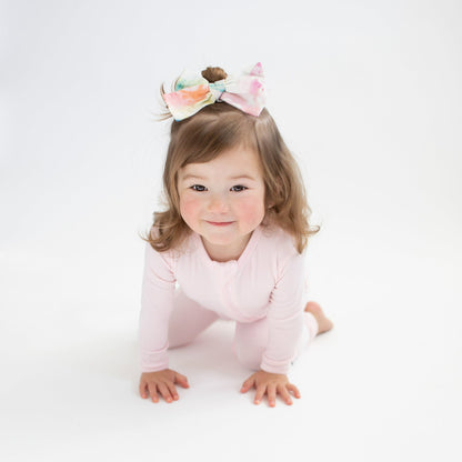 Ribbed Zipper Romper in Sakura | Kyte Baby