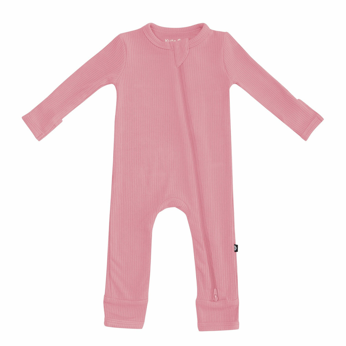 Ribbed Zipper Romper in Apple Blossom | Kyte Baby