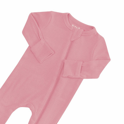 Ribbed Zipper Romper in Apple Blossom | Kyte Baby
