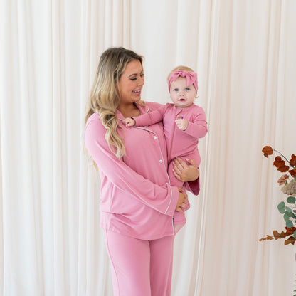 Zippered Romper in Apple Blossom | Kyte Baby
