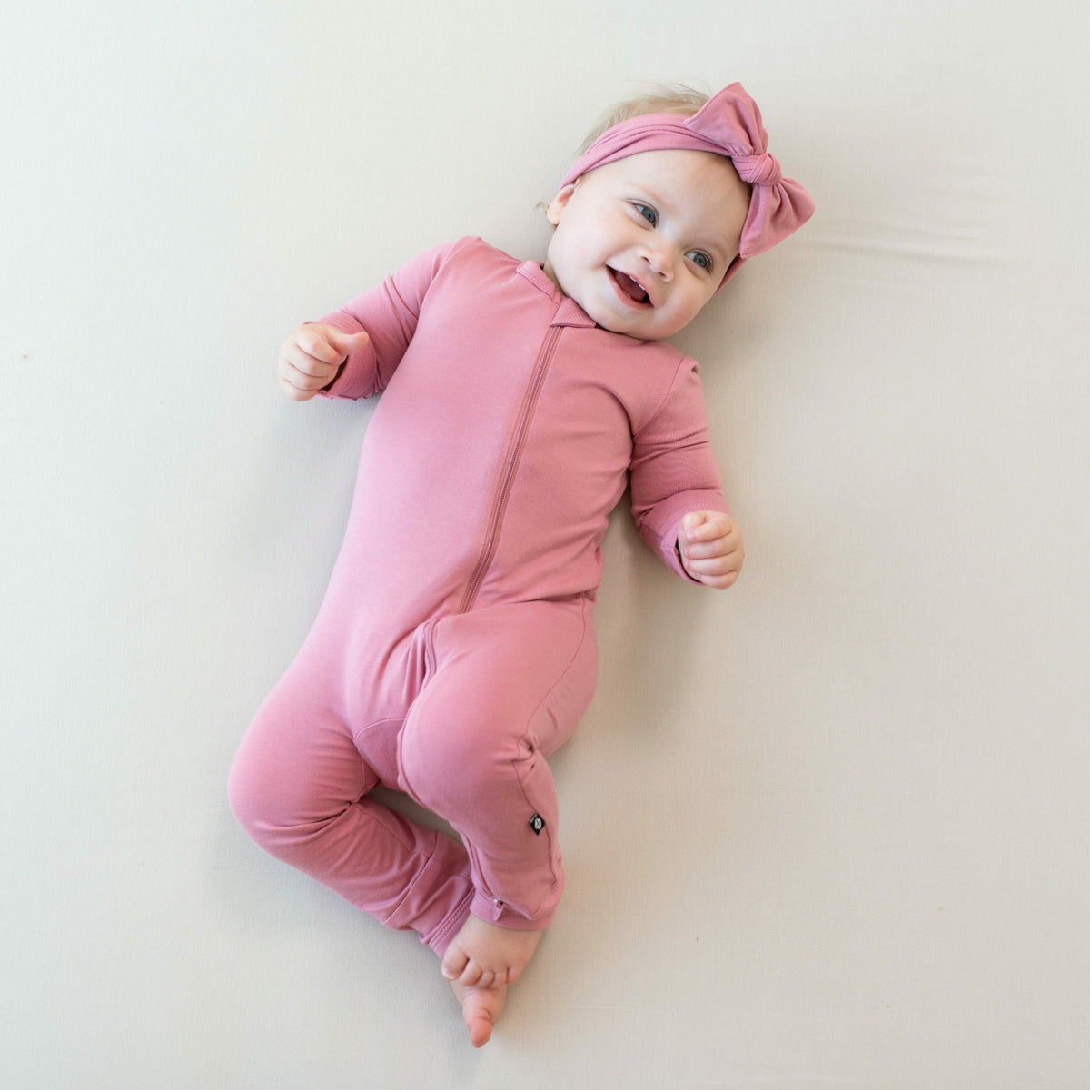 Zippered Romper in Apple Blossom | Kyte Baby
