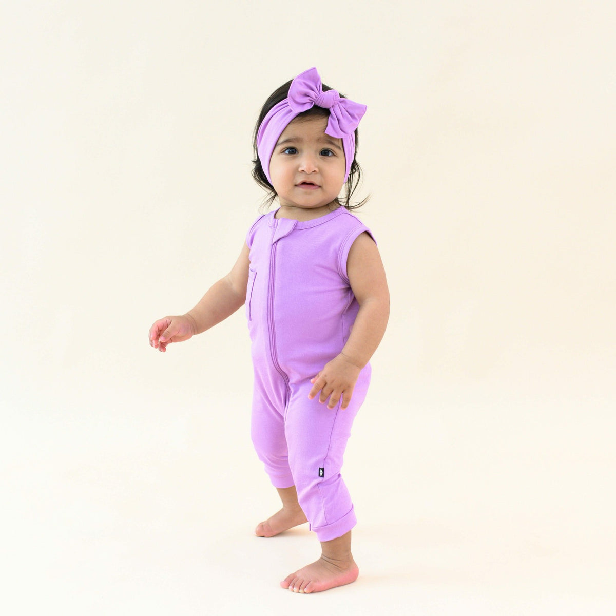 Zippered Sleeveless Romper in Poi | Kyte Baby