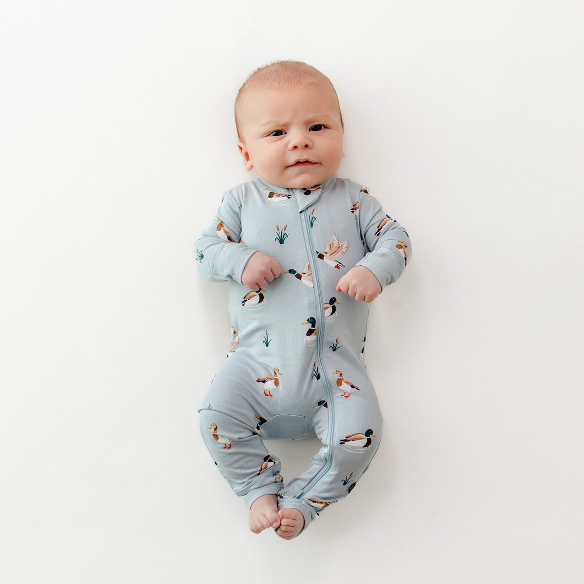Zippered Romper in Mallard Duck | Kyte Baby