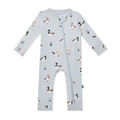Zippered Romper in Mallard Duck | Kyte Baby