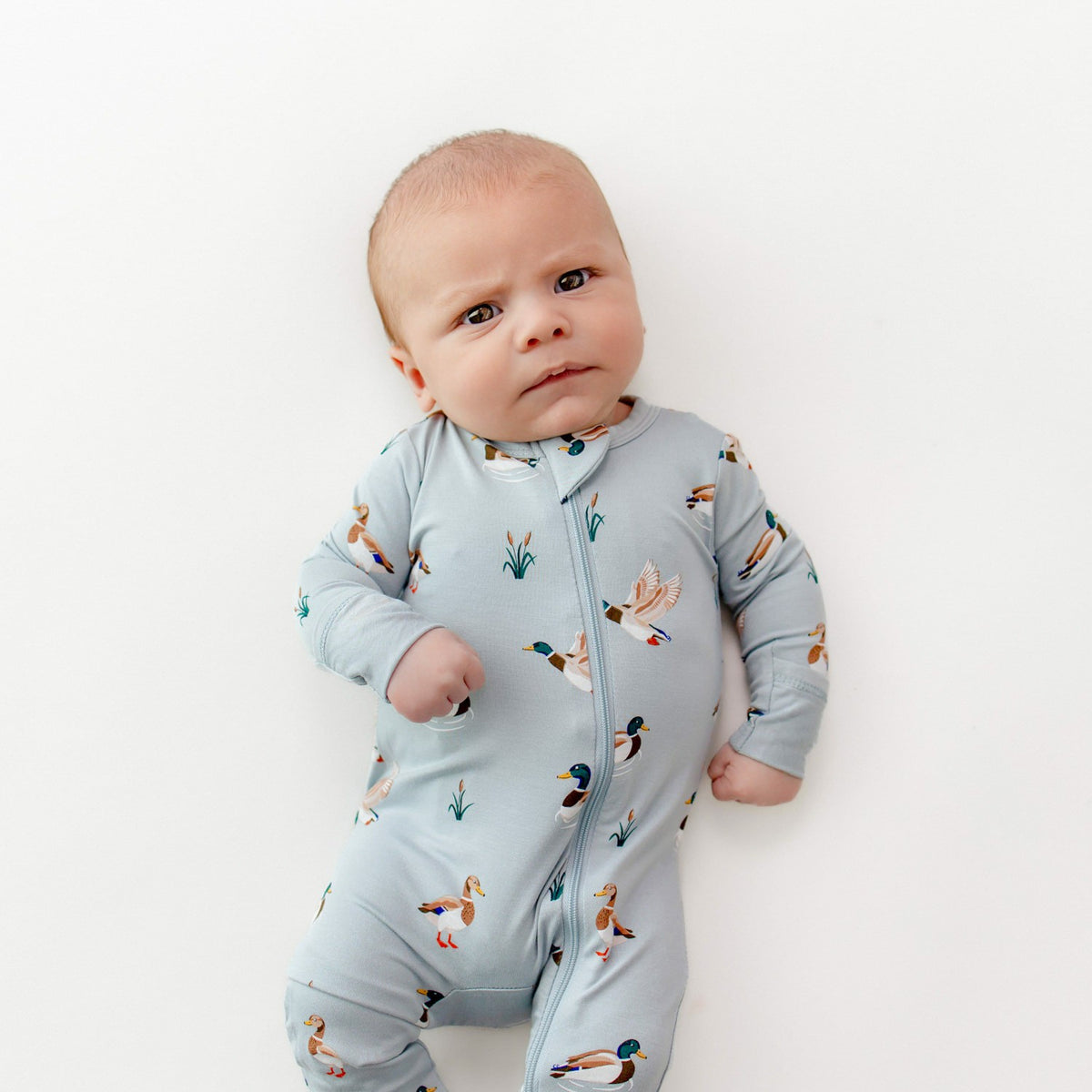 Zippered Romper in Mallard Duck | Kyte Baby