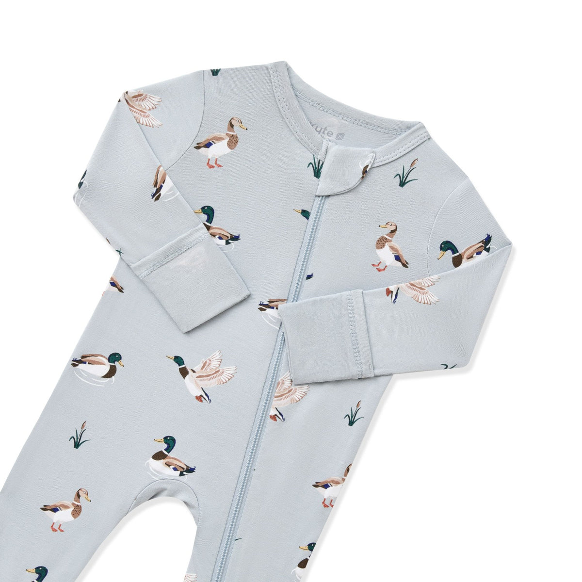Zippered Romper in Mallard Duck | Kyte Baby