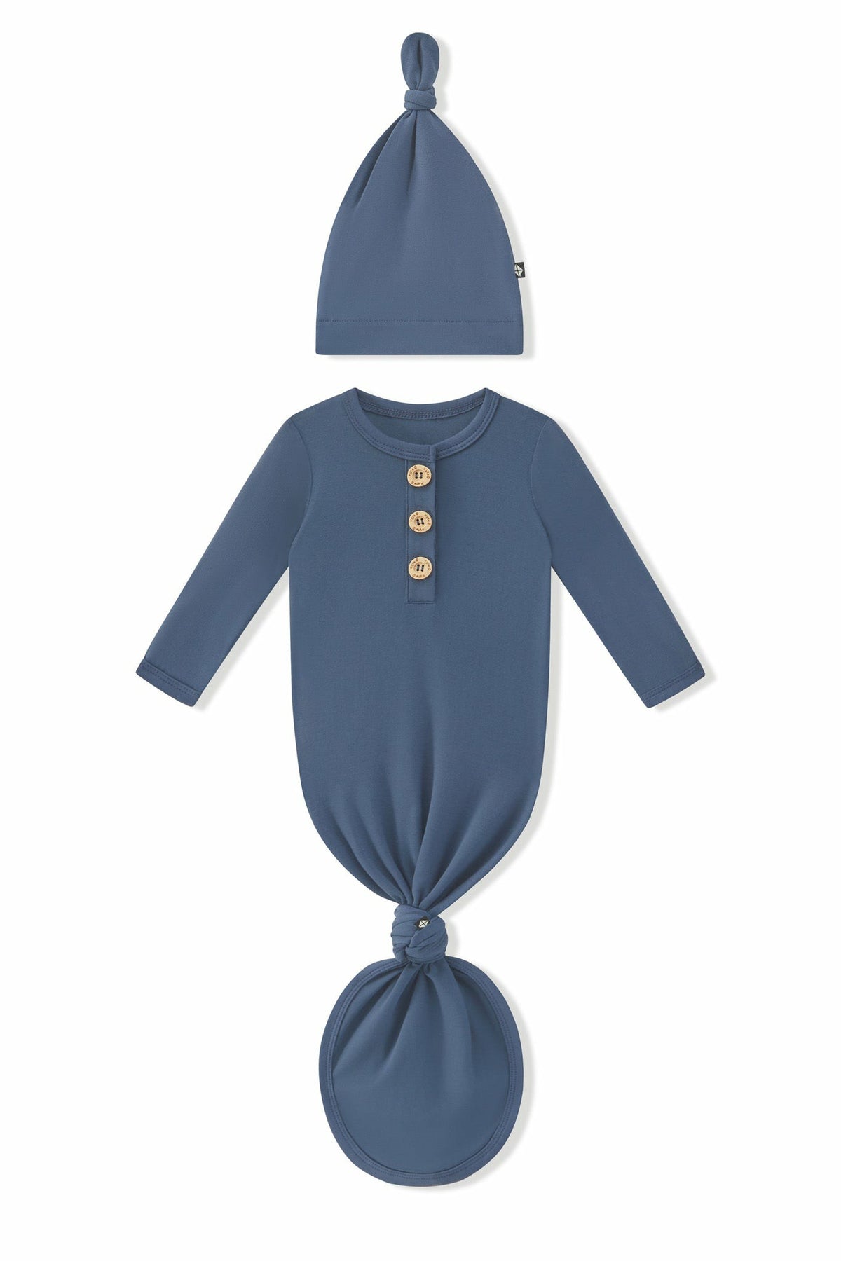 Knotted Day Gown with Hat Set in Oxford | Kyte Baby