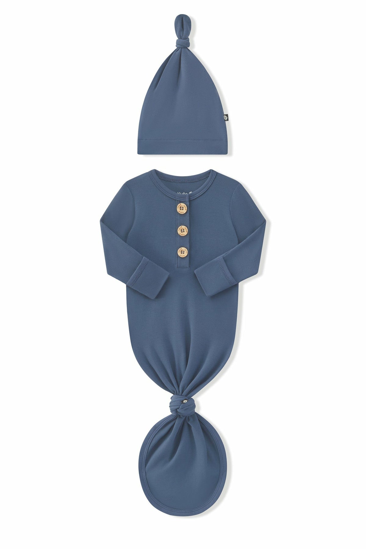 Knotted Day Gown with Hat Set in Oxford | Kyte Baby