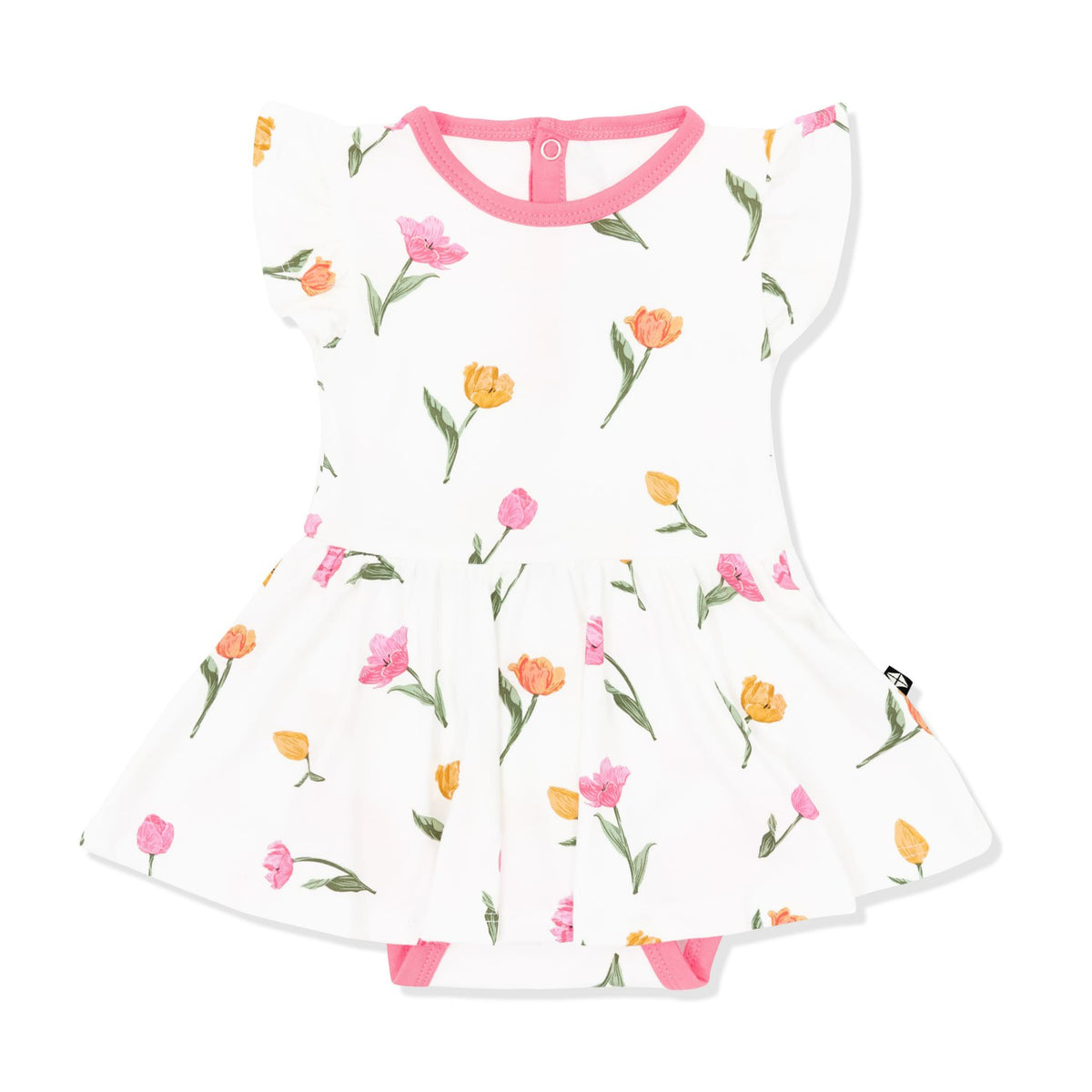 Twirl Bodysuit Dress in Tulip | Kyte Baby