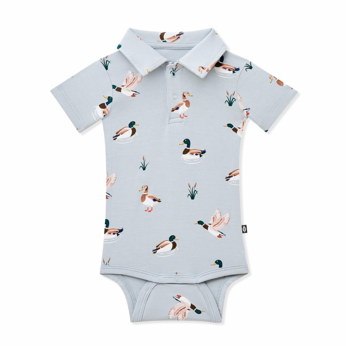 Polo Bodysuit in Mallard Duck | Kyte Baby