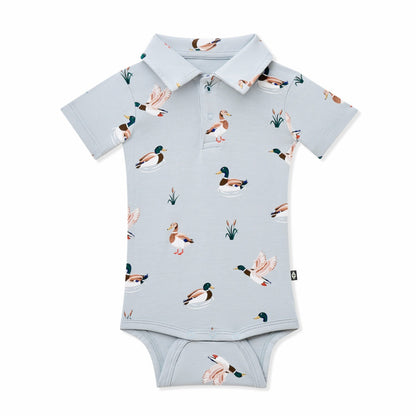 Polo Bodysuit in Mallard Duck | Kyte Baby