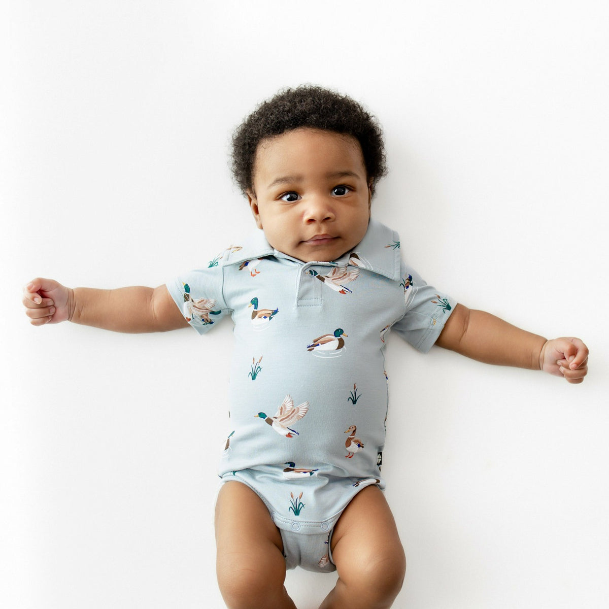 Polo Bodysuit in Mallard Duck | Kyte Baby