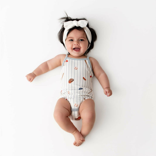 Spaghetti Strap Leotard in Home Run | Kyte Baby