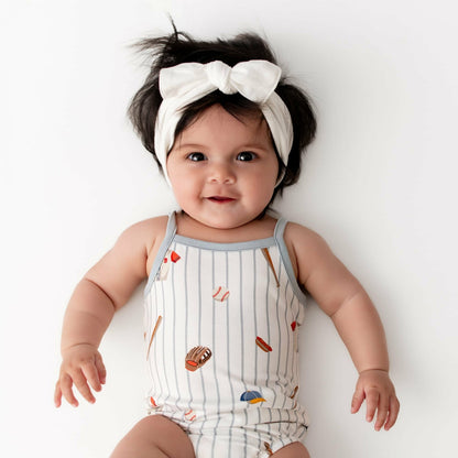 Spaghetti Strap Leotard in Home Run | Kyte Baby
