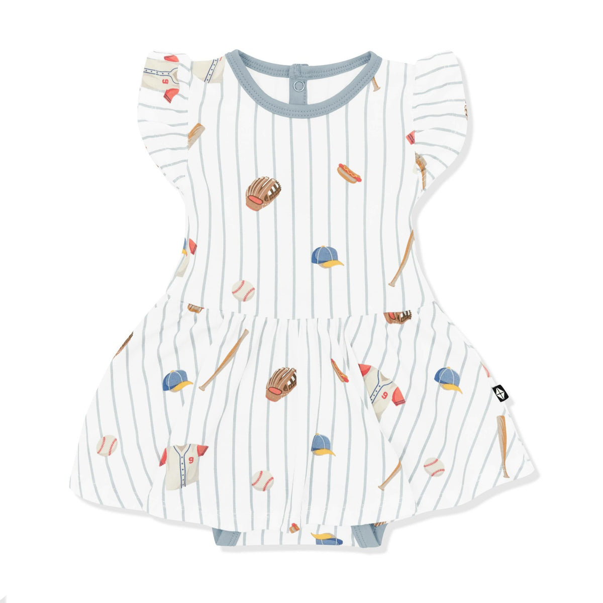 Twirl Bodysuit Dress in Home Run | Kyte Baby