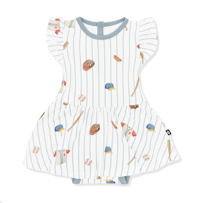 Twirl Bodysuit Dress in Home Run | Kyte Baby