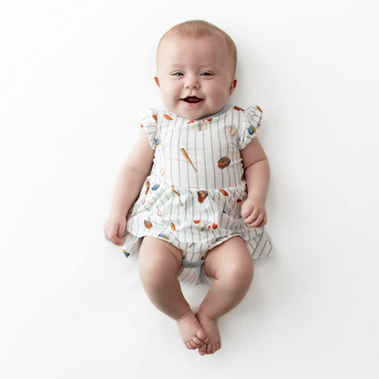 Twirl Bodysuit Dress in Home Run | Kyte Baby