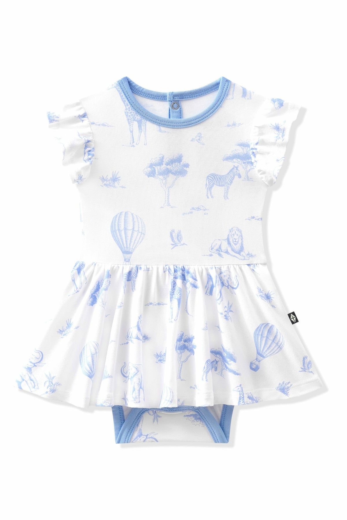 Twirl Bodysuit Dress in Toile Safari | Kyte Baby