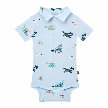 Polo Bodysuit in Take Off | Kyte Baby