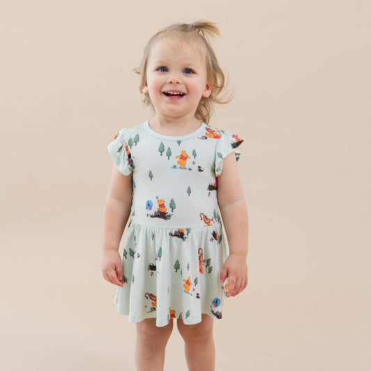 Twirl Bodysuit Dress in Winnie the Pooh Hundred Acre Wood | Kyte Baby