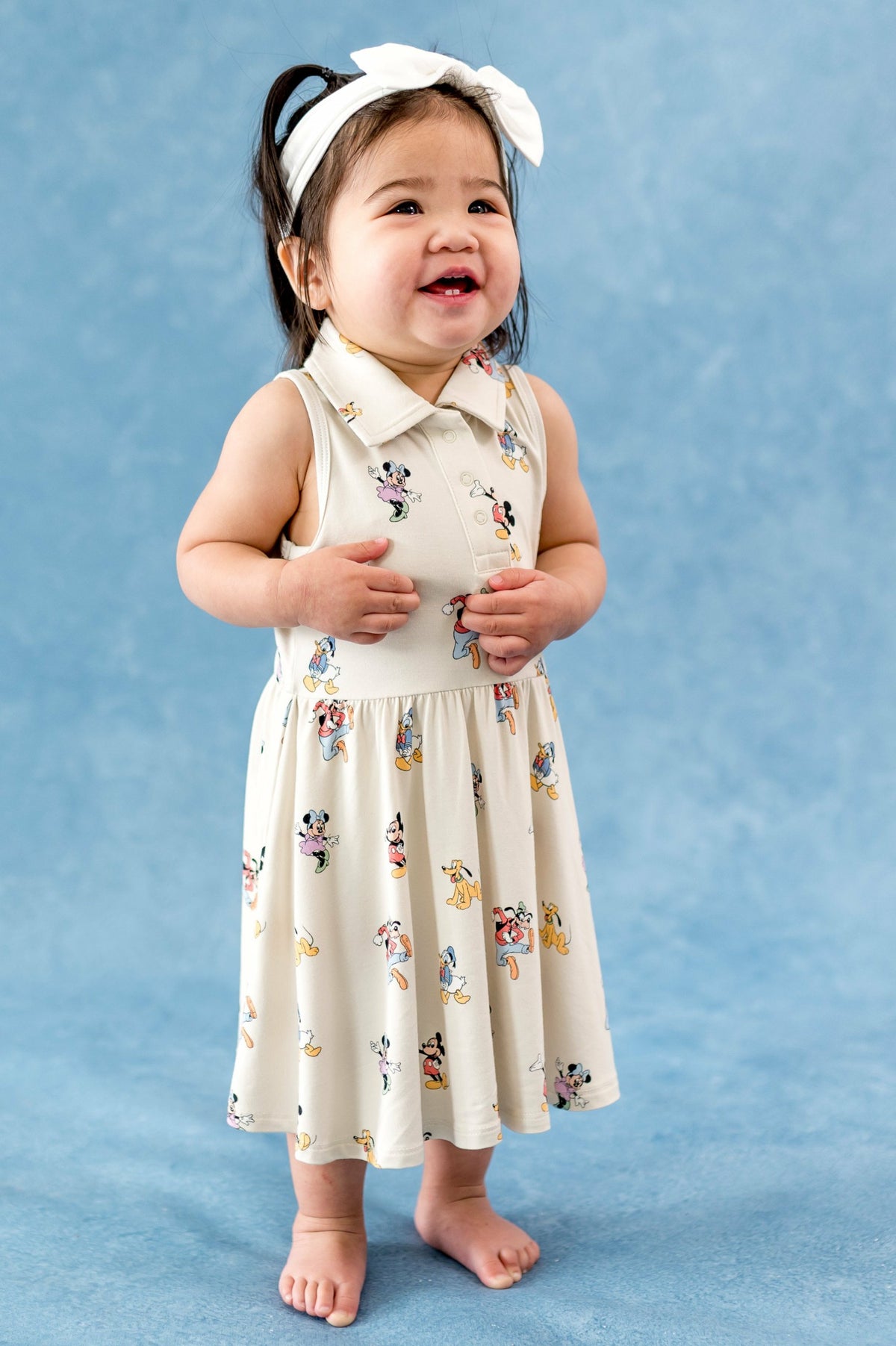 Polo Bodysuit Dress in Mickey Mouse and Friends | Kyte Baby