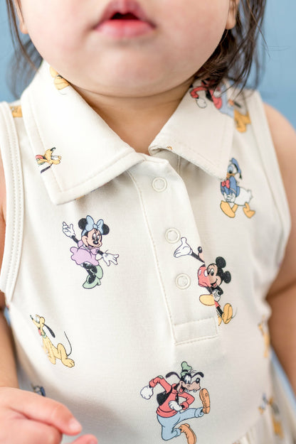 Polo Bodysuit Dress in Mickey Mouse and Friends | Kyte Baby