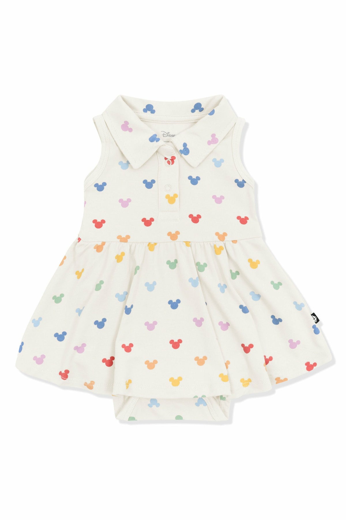 Polo Bodysuit Dress in Pastel Mickey Mouse | Kyte Baby
