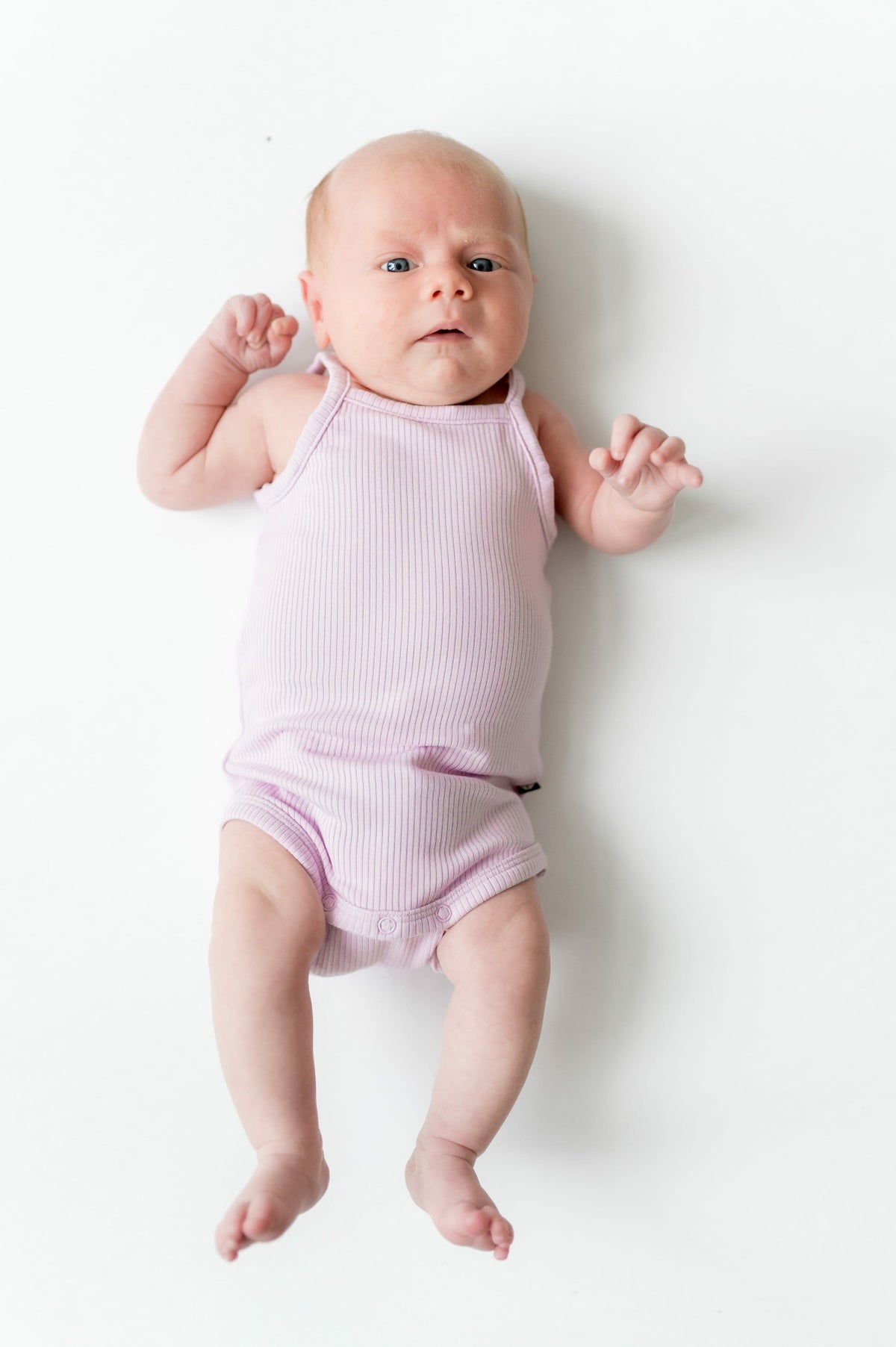 Ribbed Spaghetti Strap Bodysuit in Thistle | Kyte Baby