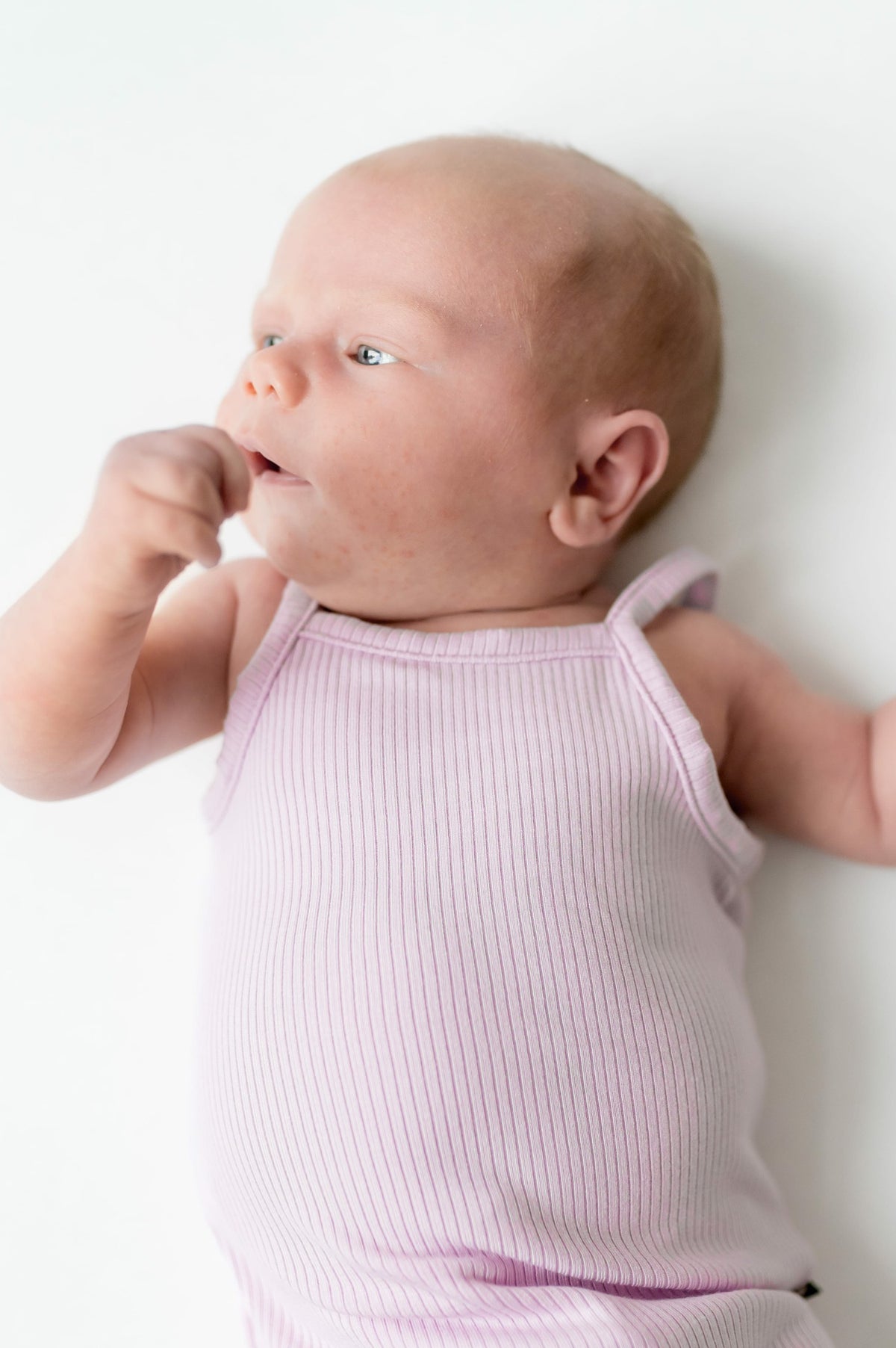Ribbed Spaghetti Strap Bodysuit in Thistle | Kyte Baby