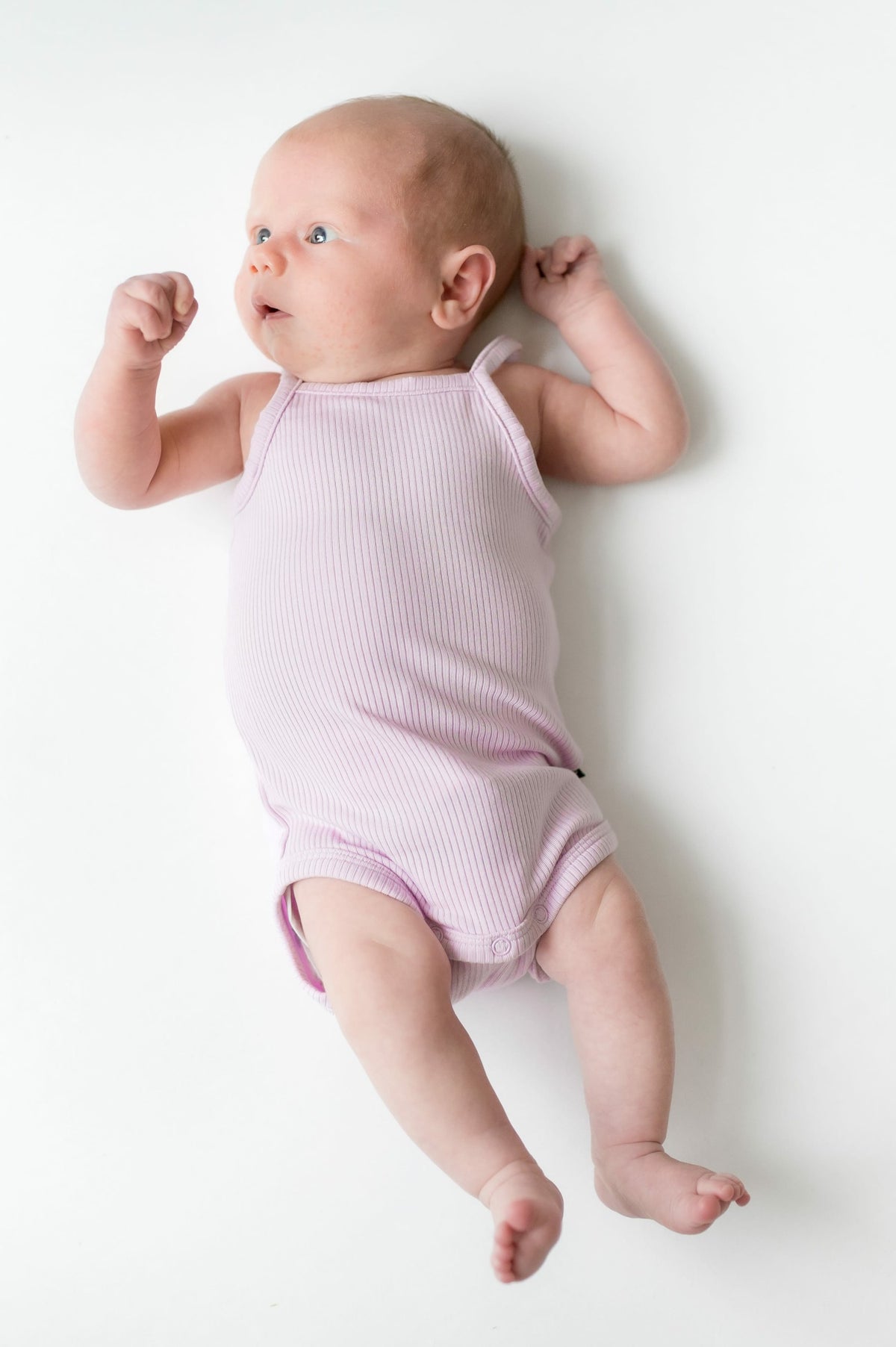Ribbed Spaghetti Strap Bodysuit in Thistle | Kyte Baby