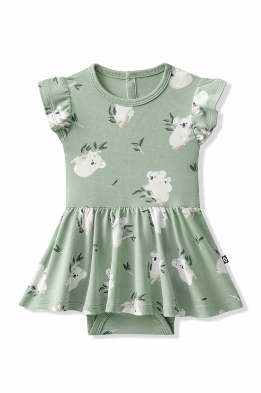 Twirl Bodysuit Dress in Koala | Kyte Baby