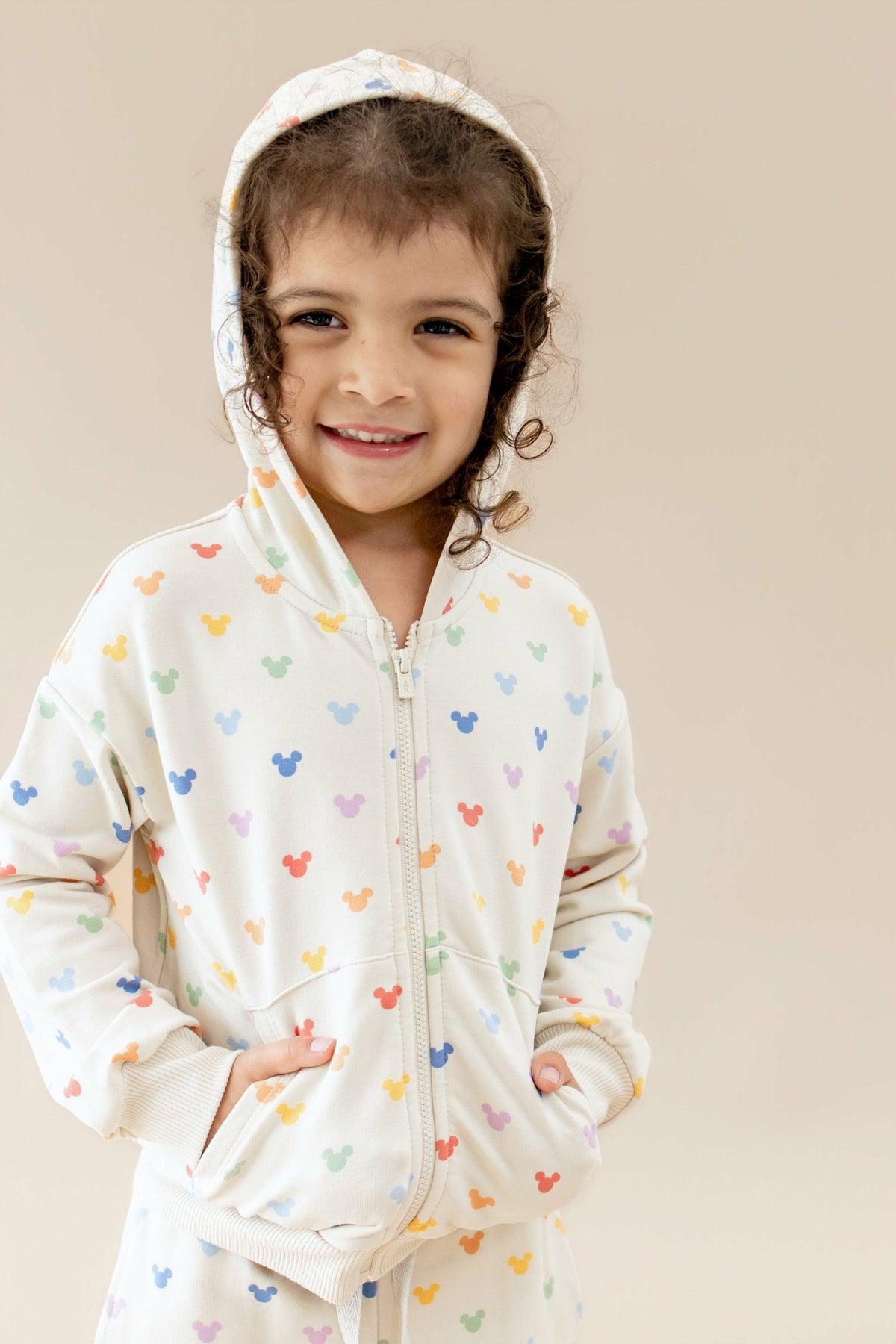 Zip-Up Hoodie in Pastel Mickey Mouse | Kyte Baby
