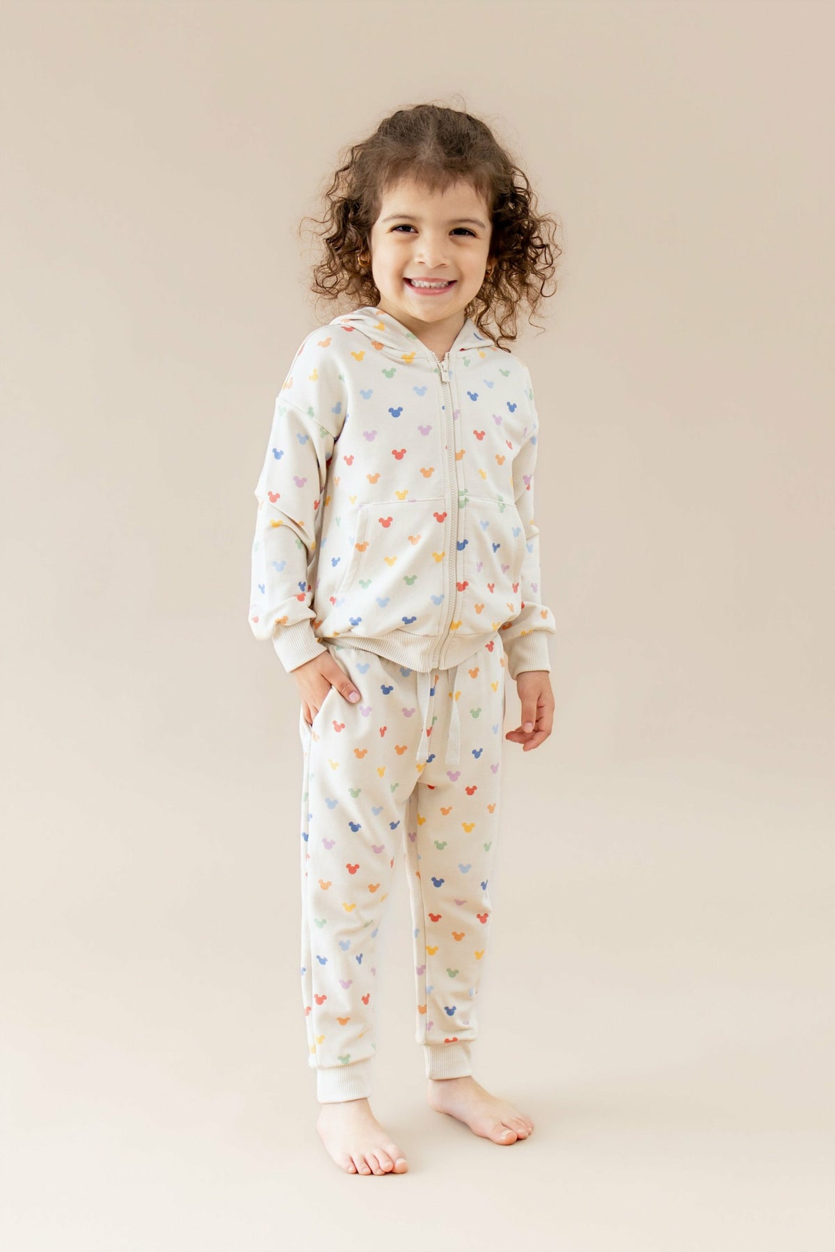 Zip-Up Hoodie in Pastel Mickey Mouse | Kyte Baby