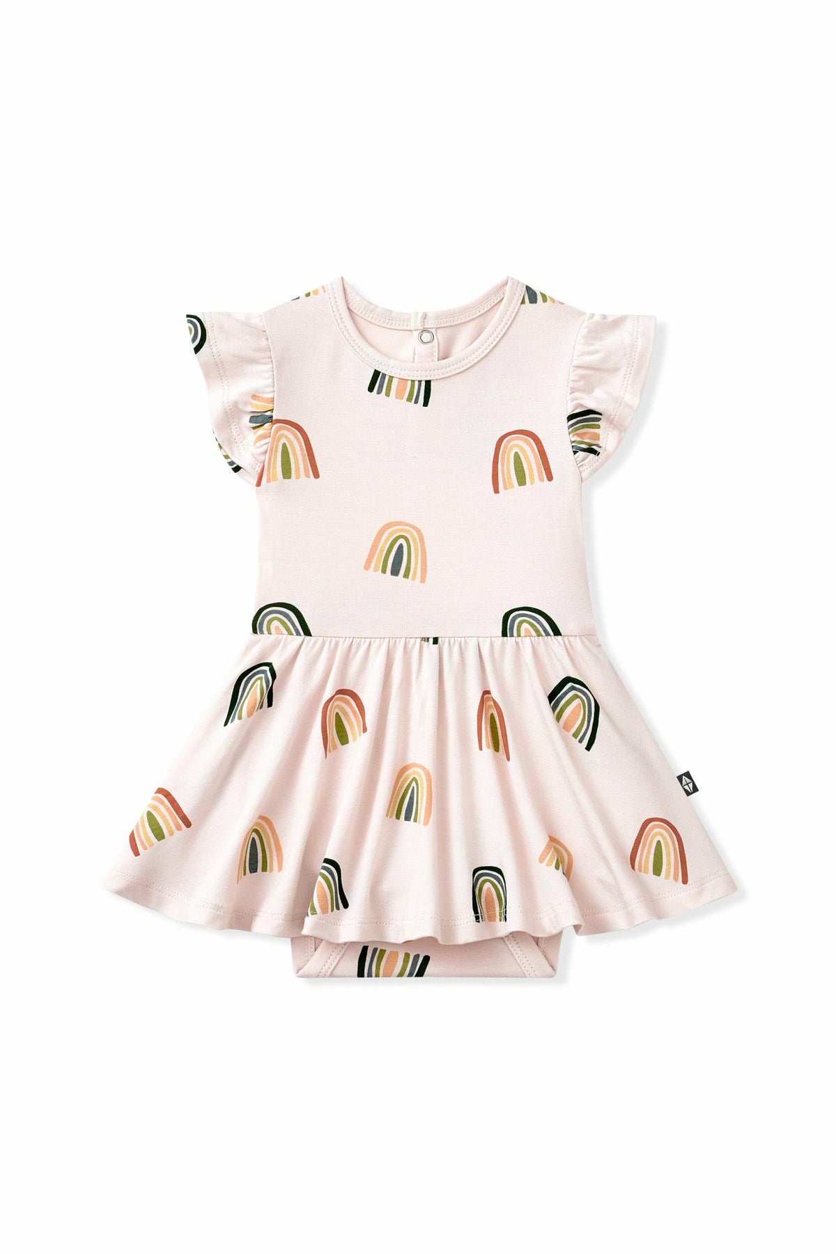 Twirl Bodysuit Dress in Retro Rainbow | Kyte Baby
