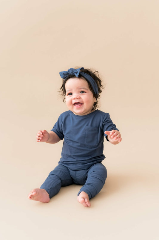 Ribbed Leggings in Oxford | Kyte Baby