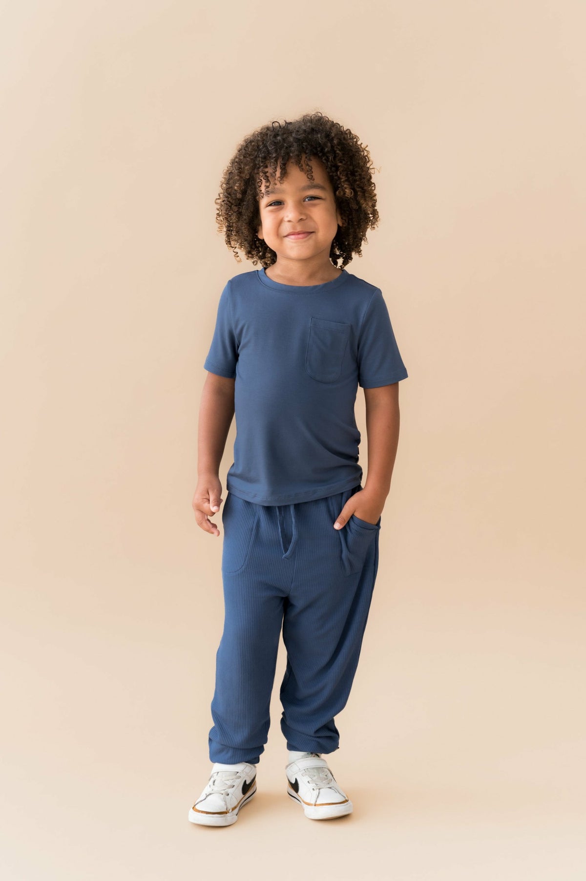 Ribbed Jogger Pant in Oxford | Kyte Baby